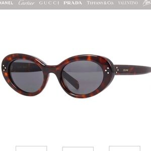 Celine Oval Sunglasses with Tortoise Shell Frame